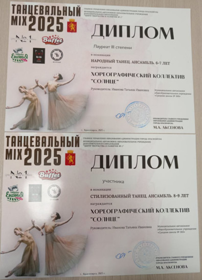 Школьный хореографический коллектив "Солнце".
